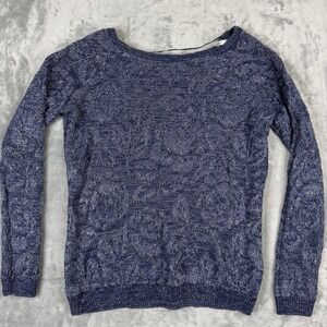 Lauren Conrad blue metallic thread knit sweater in size XL